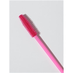 Щёточки для бровей и ресниц, силиконовые, набор - 50 шт., 10.5 см, розовая