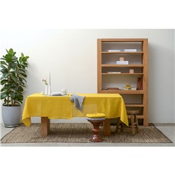 Дорожка на стол из стираного льна горчичного цвета из коллекции Essential, 45х150 см