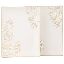 НАБОР БЛЮД СЕРВИРОВОЧНЫХ КОЛЛЕКЦИЯ "PINE CONES", 2 ШТ. / 20,2*16*2 СМ