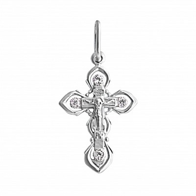 Крест с фианитом серебро 925*