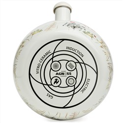 ЧАЙНИК AGNESS ЭМАЛИРОВАННЫЙ СО СВИСТКОМ СЕРИЯ "СНЕГИРИ", 2,2Л, ИНДУКЦИОННОЕ ДНО