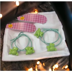 Детский набор аксессуаров для волос (2 резинки и 2 тик-так) НД4 тип 1