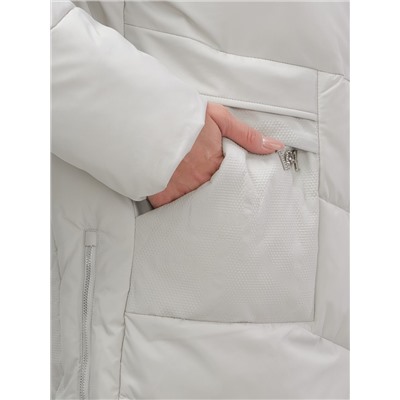 Куртка женская демисезонная с капюшоном серого цвета 1139Sr