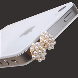 Украшение в разъём для наушников Бантик со стразами