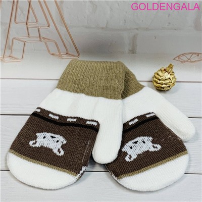 Детские варежки теплые с начесом длина 15 см Арт 3 тип 4