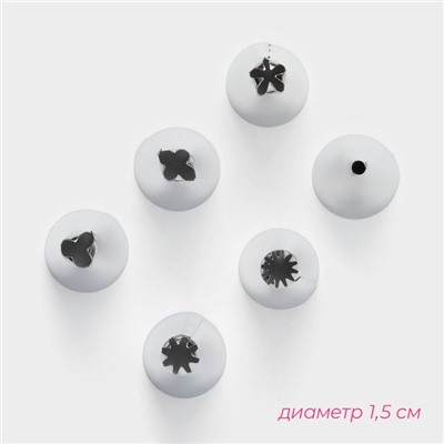 Набор кондитерский Доляна, 8 предметов: 6 насадок d=1.5 см, мешок 26 см, адаптер, насадки МИКС