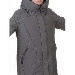A618 GRAY/GREEN Пальто зимнее женское (верблюжья шерсть, 120 гр. холлофайбер)