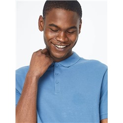 Blue Pique Polo Shirt