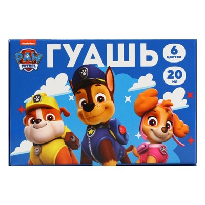 Гуашь 6 цветов по 20 мл, «Щенячий патруль»