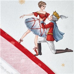 СКАТЕРТЬ КРУГЛАЯ  "ЩЕЛКУНЧИК" ,190СМ ,КРАСНЫЙ , 100%ХЛОПОК , ТВИЛ