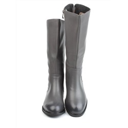 02-FI920-2M DK. GRAY Сапоги зимние женские (натуральная кожа, байка, натуральный мех)