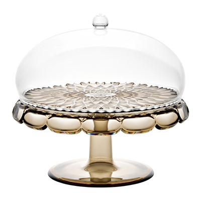 Блюдо для торта с крышкой Vanity, Ø30 см, коричневое