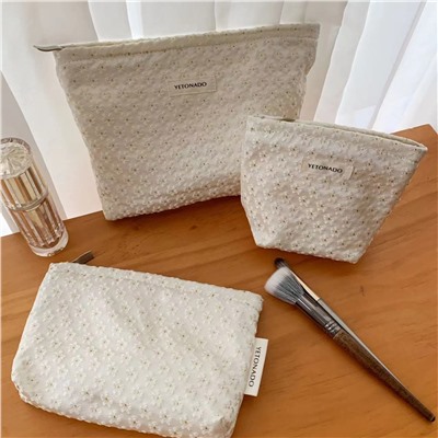 Cute capacious cosmetic bag, handheld storage bag to go out, pencil case, wallet, purse, small clutch bag