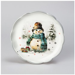 ТАРЕЛКА ЗАКУСОЧНАЯ AGNESS "С НОВЫМ ГОДОМ!" 20,3*2 СМ (КОР=16ШТ.)