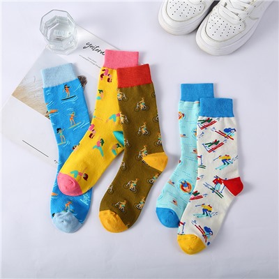 Tide, genuine socks for men and women, mid-length, European style, wholesale