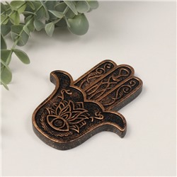 Подставка для благовоний полистоун «Рука Фатимы», бронза, 9.2×11×1 см