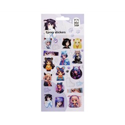 Наклейки гелевые MESHU "Neko", 10*23 см, пакет европодвес