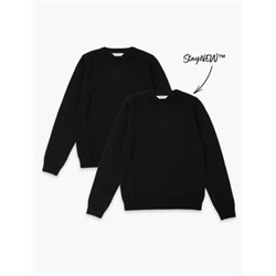 2pk Unisex Pure Cotton School Jumper (3-18 Yrs)