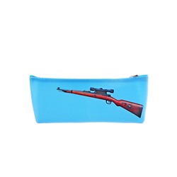 Пенал школьный на молнии Оружие  Синий
