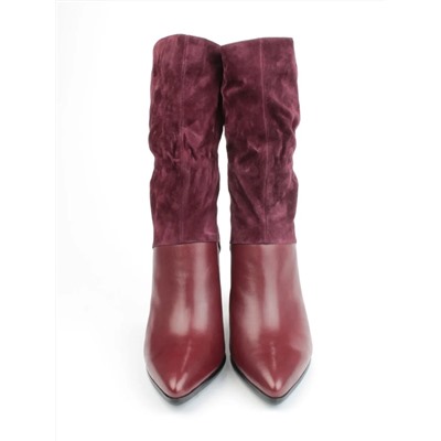 02-YF190-051M DK. RED Сапоги зимние женские (натуральная замша, байка, натуральный мех)