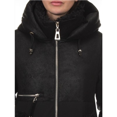 C1071 BLACK Пальто зимнее женское (200 гр. холлофайбер)