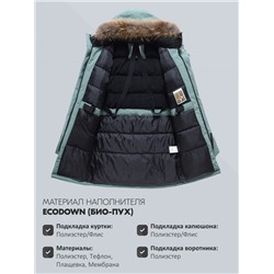 Парка зимняя мужская с капюшоном и мехом енот зеленого цвета 9537-1Z