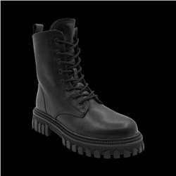 Ботинки из натуральной кожи на меху РМ-078-1 черные