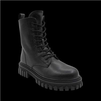 Ботинки из натуральной кожи на меху РМ-078-1 черные