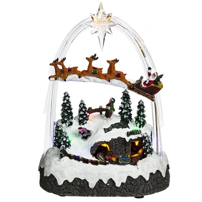 GAEM Фигурка декоративная "Рождество" (4 мелодии, подсвет, движ, 3xAA н/п, +USB), L21 W13 H30 см