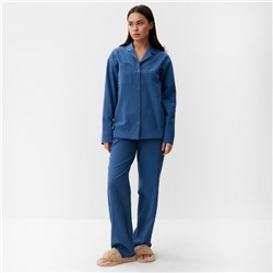 Пижама женская (рубашка и брюки) KAFTAN "Basic" р.40-42, синий