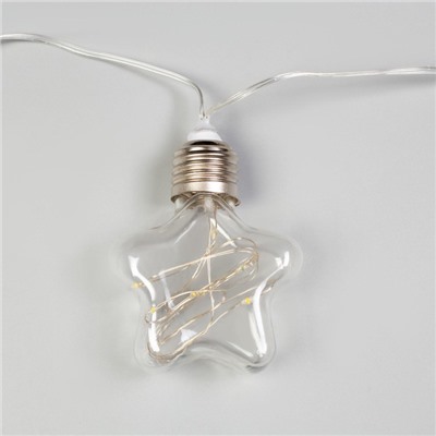 УЦЕНКА НИТЬ ROSA. 3 м, с насад. “Лампочки звездочки” 8 см, IP20, Н.С. LED-80-220V, 8 режимов, БЕЛЫЙ