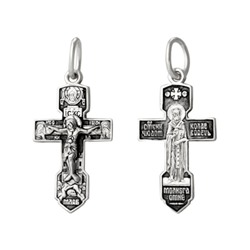 Крест (Свт.Николай) из серебра литье частичное чернение