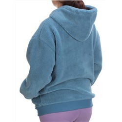 110 BLUE Худи женское Тедди на флисе