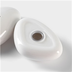 Набор для специй BellaTenero, 3 предмета: солонка 40 мл, перечница 40 мл, подставка, на бамбуковой подставке, фарфор, белый