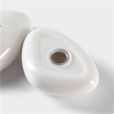 Набор для специй BellaTenero, 3 предмета: солонка 40 мл, перечница 40 мл, подставка, на бамбуковой подставке, фарфор, белый