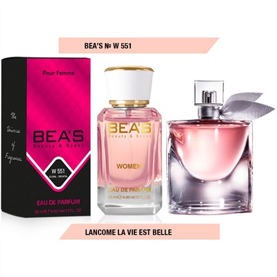 Beas W551 Lancome La Vie Est Belle Women edp 50 ml, Парфюм женский Beas W551 создан по мотивам аромата Ланком La Vie Est Belle