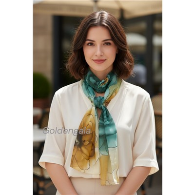 Шарф шифоновый с цветочным рисунком 3D Арт М52/1