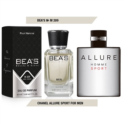 Beas M209 C Allure Sport Men edp 50 ml, Парфюм мужской Beas M209 создан по мотивам аромата C Allure Sport