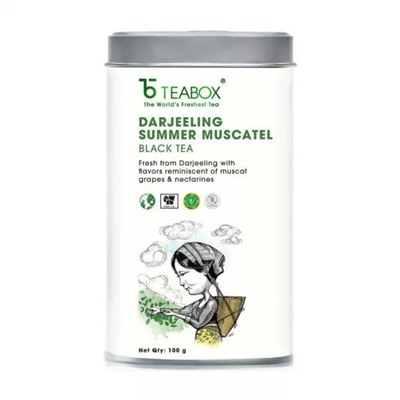 Черный чай Дарджилинг Летний Мускатель (100 г), Darjeeling Summer Muscatel Black Tea, приозв. Teabox