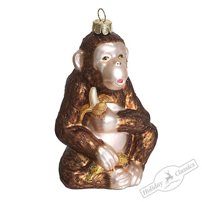 Обезьяна с бананом (стекло) 7,5х5,5х11,5 см