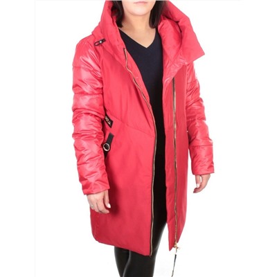 ZW-2128-C RED Пальто зимнее женское (холлофайбер) BLACK LEOPARD