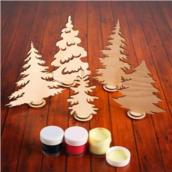 Набор фигурок «Ёлочки на подставке», 5 шт., заготовки для творчества