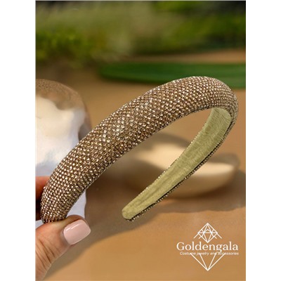 Ободок для волос со стразами объемный Арт ОБ6/005