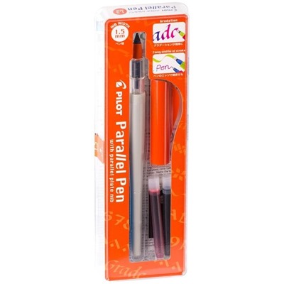 Ручка перьевая для каллиграфии Pilot "Parallel Pen", 1,5мм, 2 картриджа, пластик. уп.