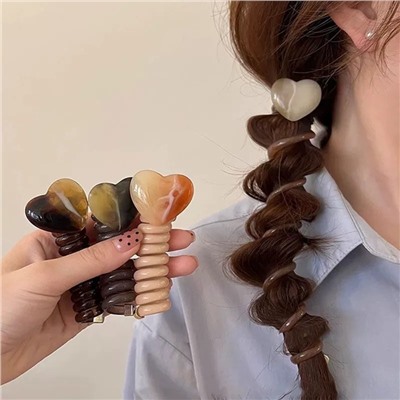 Резинка-пружинка для волос с СЕРДЦЕМ