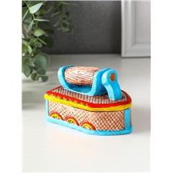 Шкатулка для украшений «Утюжок цветной», гипс, 7.5×11×7 см