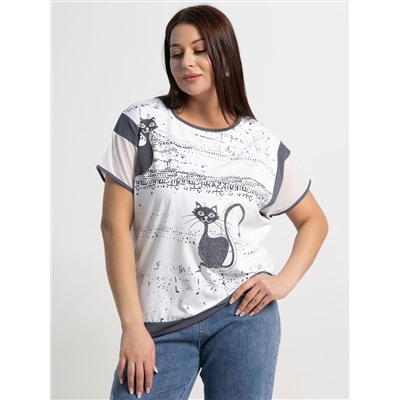 Блуза Алтея (белый/графит) Б15368-20М