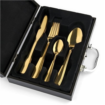 УЦЕНКА Столовые приборы из нержавеющей стали, 12 предметов, золотой