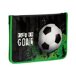 Папка для труда 1 отделение, А4, ArtSpace "Time to goal", 325*230*25мм, пластик, молния вокруг, откид. планка