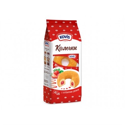 Колечки Kovis с Клубничным джемом 240г/Раменский КК